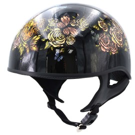 Hot Leathers Advanced Motorcycle DOT Skull Cap Classic Half Helmets Biker HLD HLT - Medium