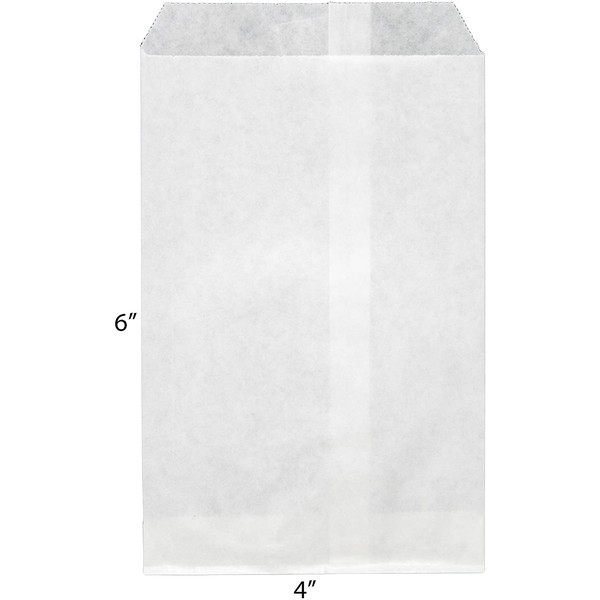 Novel Box® Plain White Print Paper Gift Candy Jewelry Merchandise Bag Bundle 4X6" (100 Count) + Custom NB Pouch
