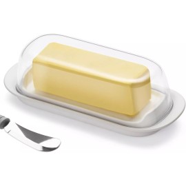 Hekeieon Butter Dish with Clear Lid, Butter Keeper, Easy Scoop,Butter Container Holds for