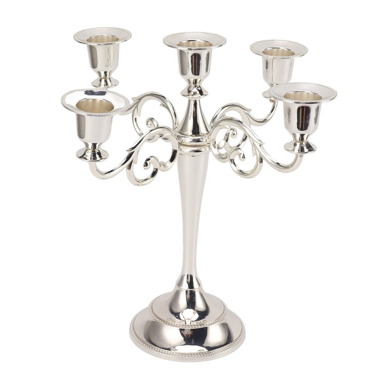 5 Arm Candlestick Holder Iron Retro Decorative Candle Holder Centerpiece