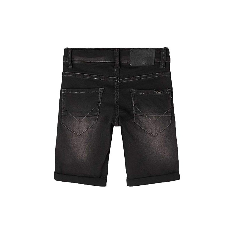 NAME IT Boys' Denim Long Shorts with Pockets, black denim