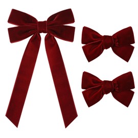3PCS Velvet Hair Bow Red Hair Ribbon Clips for women Girls Fall Alligator Hair Clips Hair Accessories Toddlers Kids Teens