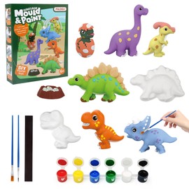 LEADSTAR Dinosaur Toy with 7 Figures for Shaping and Painting, Children's Toy DIY Painting Set Craft Sets Painting Drawing Toy for Children 3 6 7 8 9 10 Years Gifts for Birthday Christmas