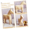 KOMBIUDA 2pcs Unfinished Wooden Horse Figurines for Painting Rustic Home