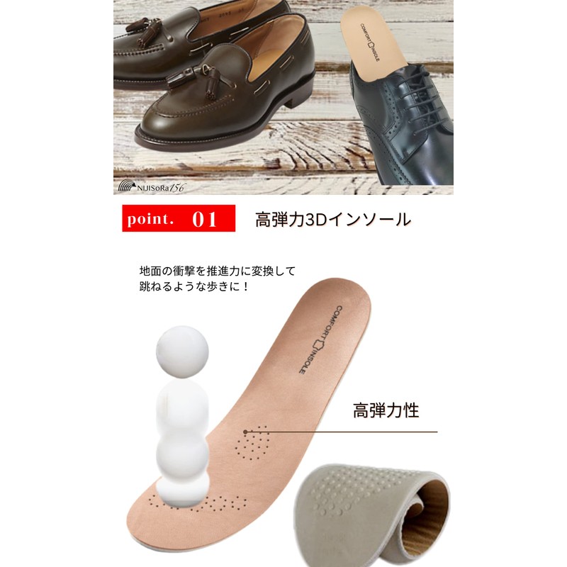 NIJISoRa156 革靴 インソール メンズ ヌメ革 中敷き 本革 インソール 革靴 インソール