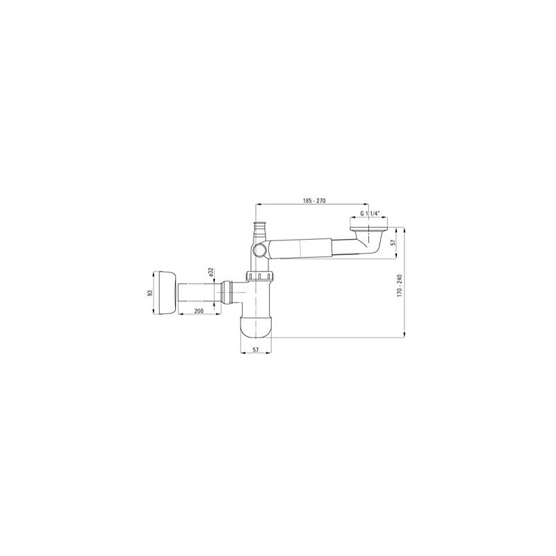 DEANTE NHC 633K Telescopic Siphon for Single Sink Saves Space