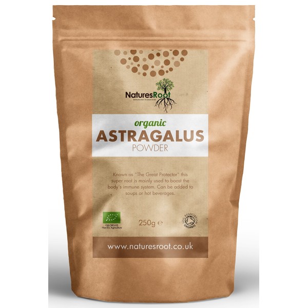Natures Root Organic Astragalus Root Powder 250g - Boost Vitality | Promotes Healing | Reduces Fatigue | Helps Digestion