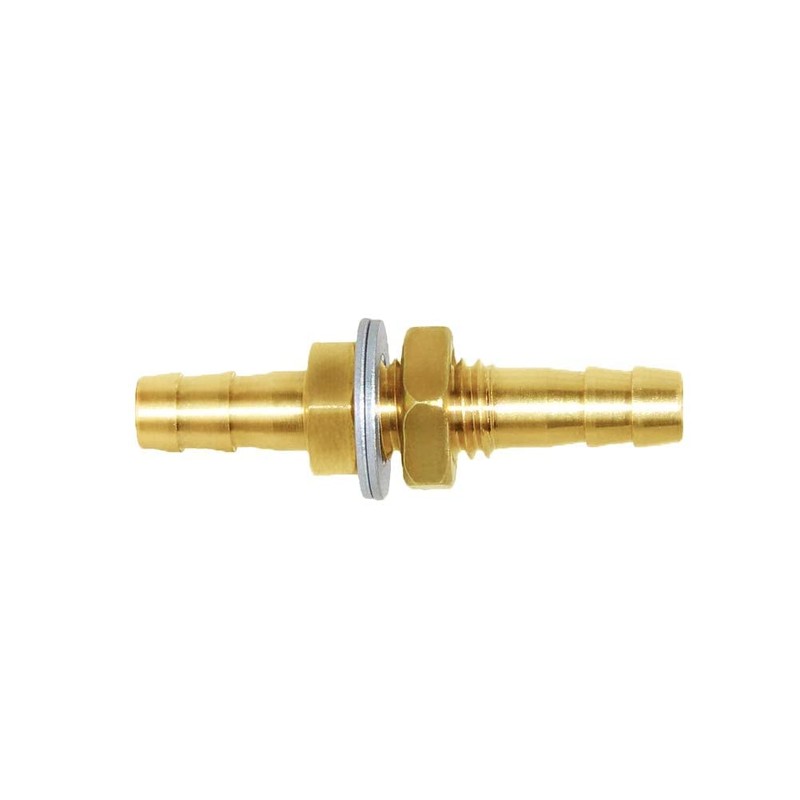 Joywayus 3/8" Hose Barb Bulkhead Fitting Thru-Bulk Head Hex Union