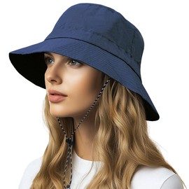AIYVELU Rain Hat Women's Waterproof Fishing Hat Women's Fishing Hat Men's Bucket Hat Fishing Hat Bucket Hat Sun Hat Women Foldable Portable Outdoor Summer Hat (Navy)