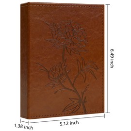 Vienrose Small Photo Album 2 Pack Vegan Leather Cover Photo Book Each Pack Features 26 Pockets Holds 52 4×6 Vertical Phptos Picture Album for Family Wedding Baby Anniversary(Brown)