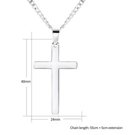 CERSLIMO Mens Cross Necklace - 2 Pcs Cross Pendant Necklaces Couple Gifts for Him and Her, Stainless Steel Cross Pendant Necklace Talisman Amulet Jewelry Couple Necklace Gifts Husband Wife