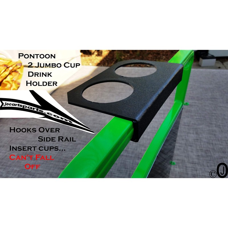 Pontoon Boat 2 Jumbo Cup Drink Holder Black Textured ABS