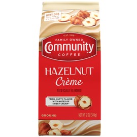 Community Coffee Hazelnut Creme Flavored 12 Ounce, Medium Roast Ground Coffee, 12 Ounce Bag (Pack of 1)