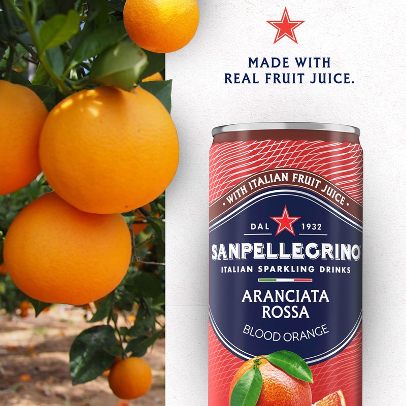 Sanpellegrino Italian Sparkling Drink Aranciata Rossa, Sparkling Orange and Blood