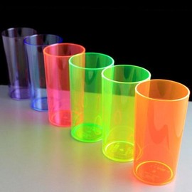 Reusable Mixed Coloured Plastic Hi Ball Glasses, Pack of 6