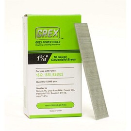 GREX GBN18-30 18 Gauge 1-3/16-Inch Length Galvanized Brad Nails (5,000 per box)