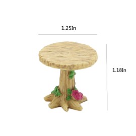 ODDIER 3Pcs/Set Cute Table Chair Micro Landscape Ornament Fairy Garden Miniature Decor