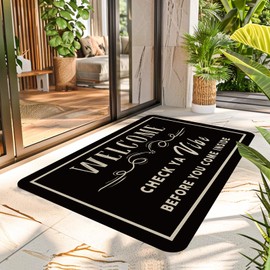 PingXunMat Check Ya Vibe Before You Come Inside Doormat 30x17 Inch Funny Welcome Door Mats Outside Unique Door Mat for Indoor/Outdoor with Non-Slip Backing Easy to Clean Home Decor