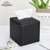HOMOTEK 2 Pack Tissue Box Cover, Square PU Leather Tissue