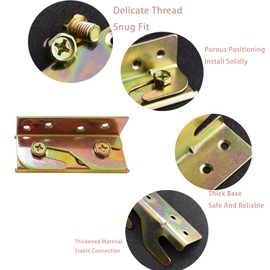 No-Mortise Bed Rail Fittings, 8 Packs Bed Rail Brackets Bed Frame Hardware Connectors for Headboards Footboards Hold ,W/Screws