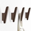 FCOWK Wall Hooks 4 Pack Coat Hooks Mounted Walnut Wood