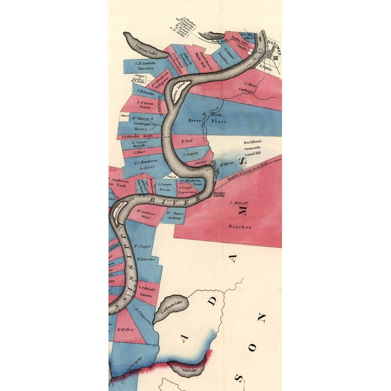 Mississippi River - Natchez to New Orleans 1858 - Old