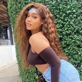 ALHER Honey Blonde Highlight Water Wave Balayage 3 Bundles 24 26 28 Inch, P4/27 Piano Brown Color Wet and Wavy Bundles for Black Women Soft Thick 10A 100% Brazilian Virgin Remy Hair