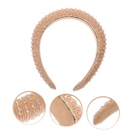 FRCOLOR Beautiful Beaded Chunky Headband for Women Padded Headdress with Delicate Decoration Elegant Hairband for Daily Wear and Parties Comfortable and Stylish Accessory for Ladies