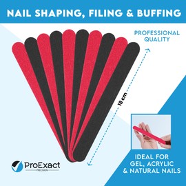 50 Pack Professional Podiatry Emery Boards for Nails – Reinforced, Durable & Lightweight – Dual Grit Precision Nail Buffers | Acrylic, Gel & Natural Nails