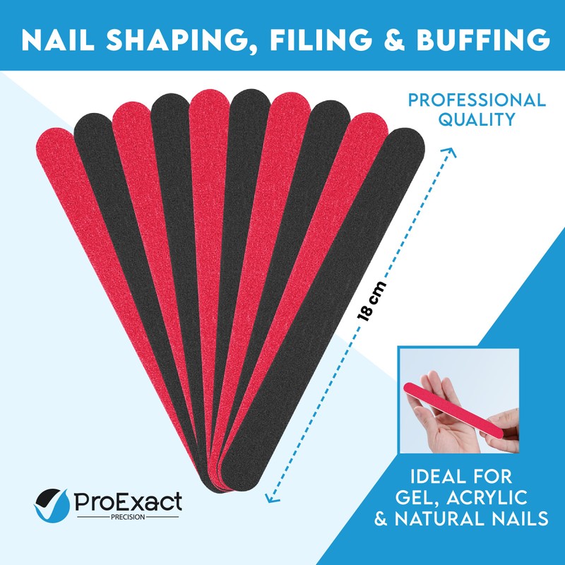 50 Pack Professional Podiatry Emery Boards for Nails – Reinforced,