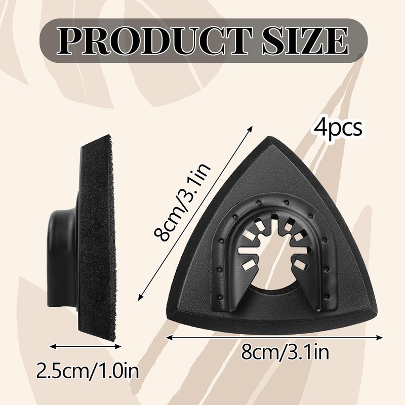 Multi Tool Sanding Pads 4Pcs 80mm Sanding Tools Multitool Triangle