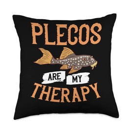 Plecostomus Pleco Fish Aquarium Food Tank Zebra Cave Throw Pillow, 18x18, Multicolor