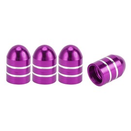 VekAuto 4 Pcs Tire Valve Stem Caps, 17x11MM Car Wheel Valve Cap Universal for Car Bike Motorcycle Anti Crash Aluminum Alloy Purple Tyre Valve Stem Cover Valve Dust Cap Tire Valve Cap