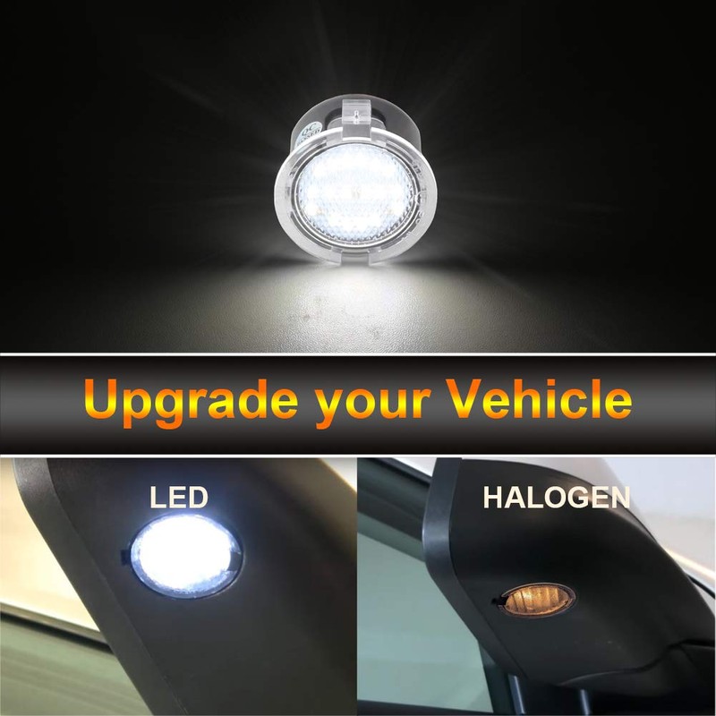 Gempro LED Side Mirror Lights Puddle Lamp Assembly for 2007-2020