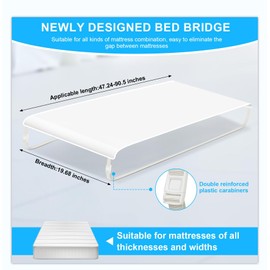 Twin to King Bed Converter | No Slipping | Innovative Solution as Bed Bridge for Couples & Families | Split King Gap Filler for Adjustable Bed