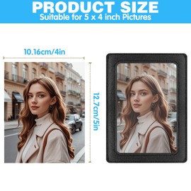 Leather Car Sun Visor Photo Holder Photo Clip Fits 5 Inch Car Picture Frame Show Your Photos Photo Holder for Car Sun Visor Black Both Horizontal and Vertical