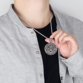 Dankadi Men 100% 925 Sterling Silver Necklace Vintage Design Dragon Pendant Silver Jewelry For Men Gift18 20" 22 "24" 26 "28" Box Chain- Italy (22)