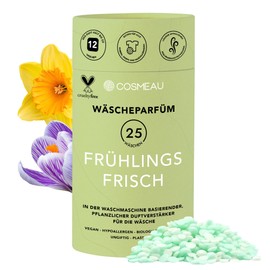 Cosmeau Wäscheparfüm Perlen Frühlingsfrisch - Nachhaltige Duftperlen für Waschmaschine - Bis zu 25 Waschladungen und 12 Wochen Frische - Plästik Frei, Vegan & Zero Waste
