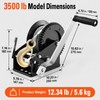 Manual Hand Crank Winch with 33 ft Steel Cable, 800/3500