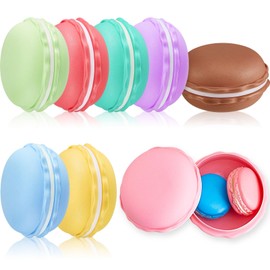 8 Pcs Giant Macaron Storage Case Large Macaron Jewelry Storage Box Colorful Candy Jewelry Pill Organizer Macaron Shape Cute Pill Container for Earrings Necklaces Candy Decor Party Favor, 8 Colors