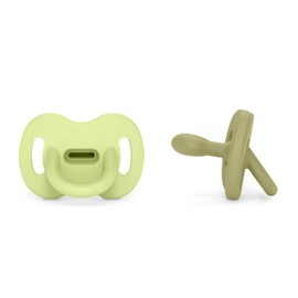 Suavinex, Schnuller aus Silikon 2er-Pack, für Babys 6-18 Monate, Schnuller mit physiologischem Sauger Sx Pro, Symmetrisch, Superweich und Flexibel, Einschlafschnuller, Colour Essence, Grün