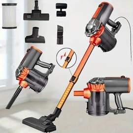 Vacuum Cleaner 600W High Suction 18KPA Pole Vacuum Cleaner, Lightweight, Multifunctional, Suitable For Kitchen, Bedroom, Living Room, Pet Hair Collection, Dust, Sofa, Car Seat Cushion, Crevice, Etc