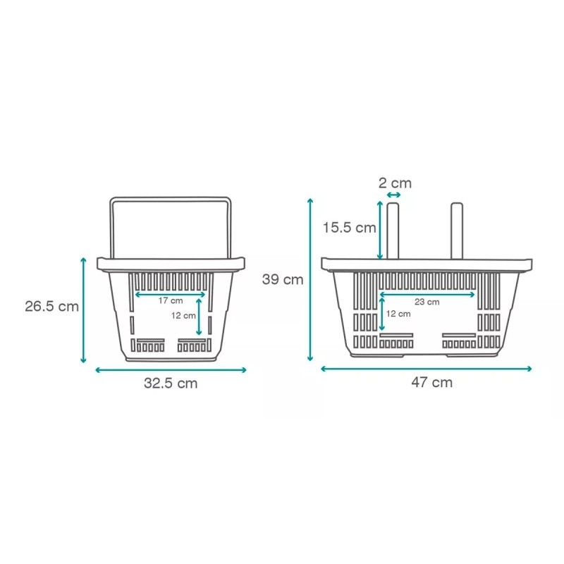 Exhivit Canastilla Plastica Apilable De Mano Para Supermercado