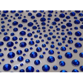 CraftbuddyUS 325 Royal Blue Self Adhesive Diamante Stick on Rhinestone Gems Cards Bling