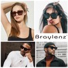 Braylenz Retro Square Sunglasses for Men Women Thick Frame Chunky