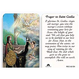 St.Cecilia Prayer Card Patron Saint of Music Wallet Size Laminated