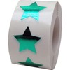 Metallic Green Star Shape Stickers 0.75 Inch 500 Adhesive Labels