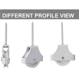 TERF® Single Screw in Pulley 45mm (1.77 inch) White Washing Line Rope and Cord Pulley for Indoor and Outdoor Washing Line Use - Pack of 2