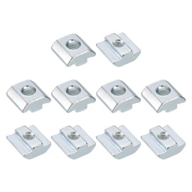 sourcing map T Nuts, 30pcs - Nickel Plated Carbon Steel T Slot Bolts, 4040 Series M6 Hammer Head Fastener, Sliding T Nuts for Aluminum Extrusion Profile (Silver)