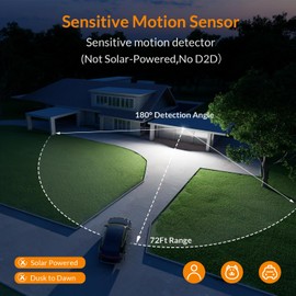 LEPOWER LED Security Lights Motion Sensor Light Outdoor, 38W 4200LM Light, 5500K, IP65 Waterproof, 3 Head Detected Flood Light for Garage, Yard, Porch (White)